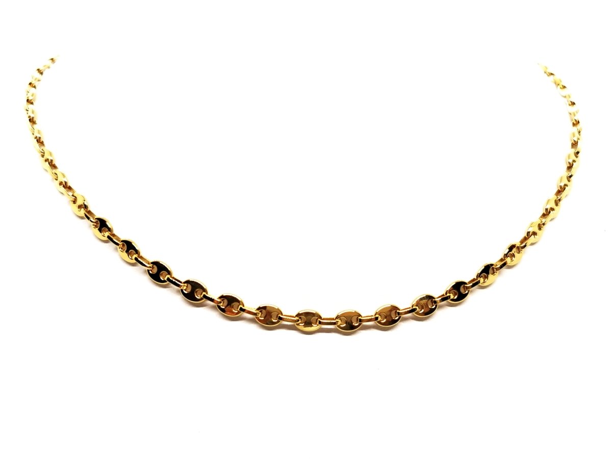 Collier Chaîne maille grain de café en or jaune - Castafiore