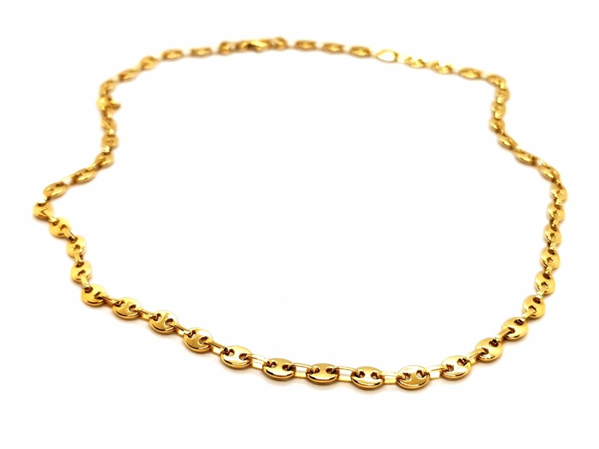 Collier Chaîne maille grain de café en or jaune - Castafiore