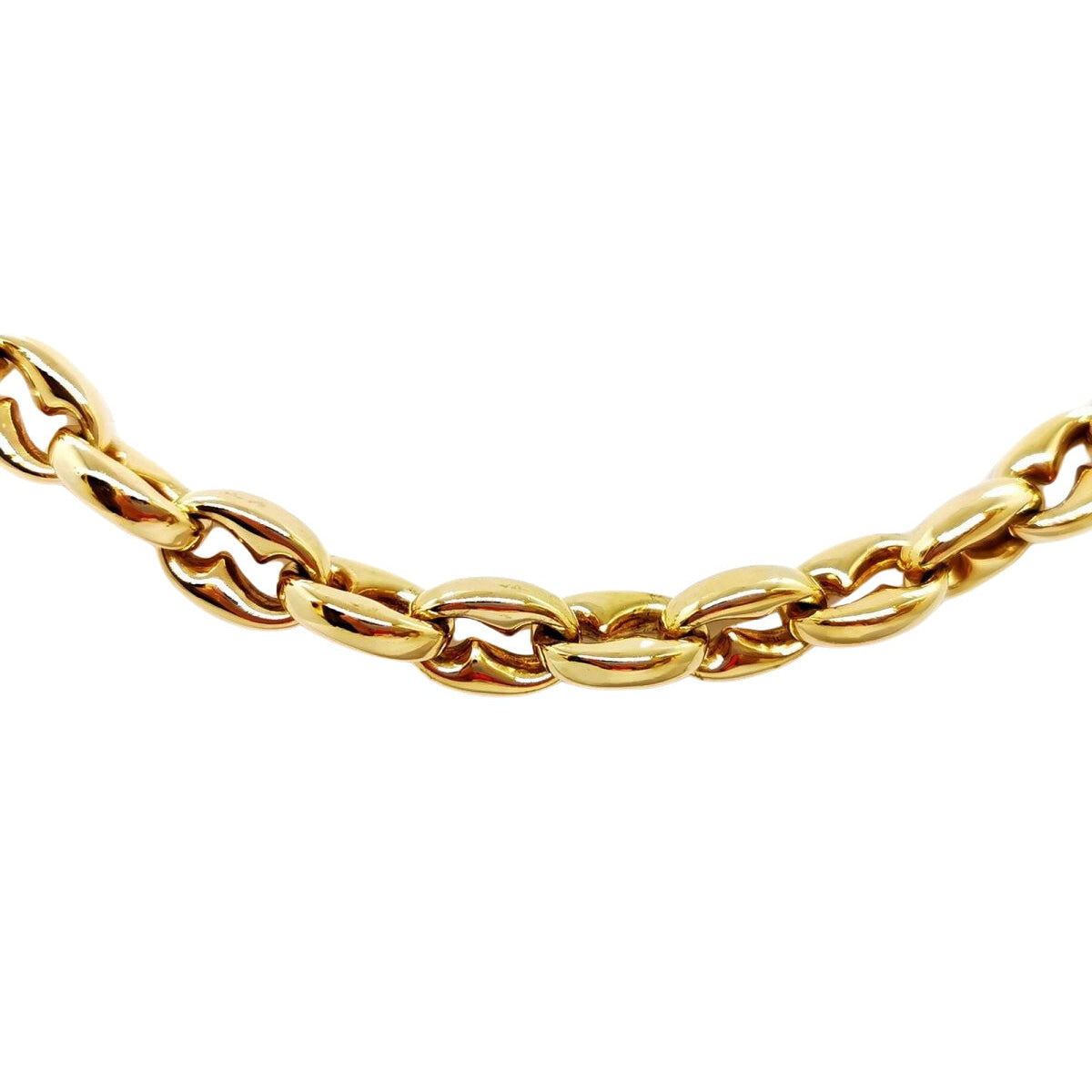 Collier Chaîne maille grain de café en or jaune et saphir - Castafiore