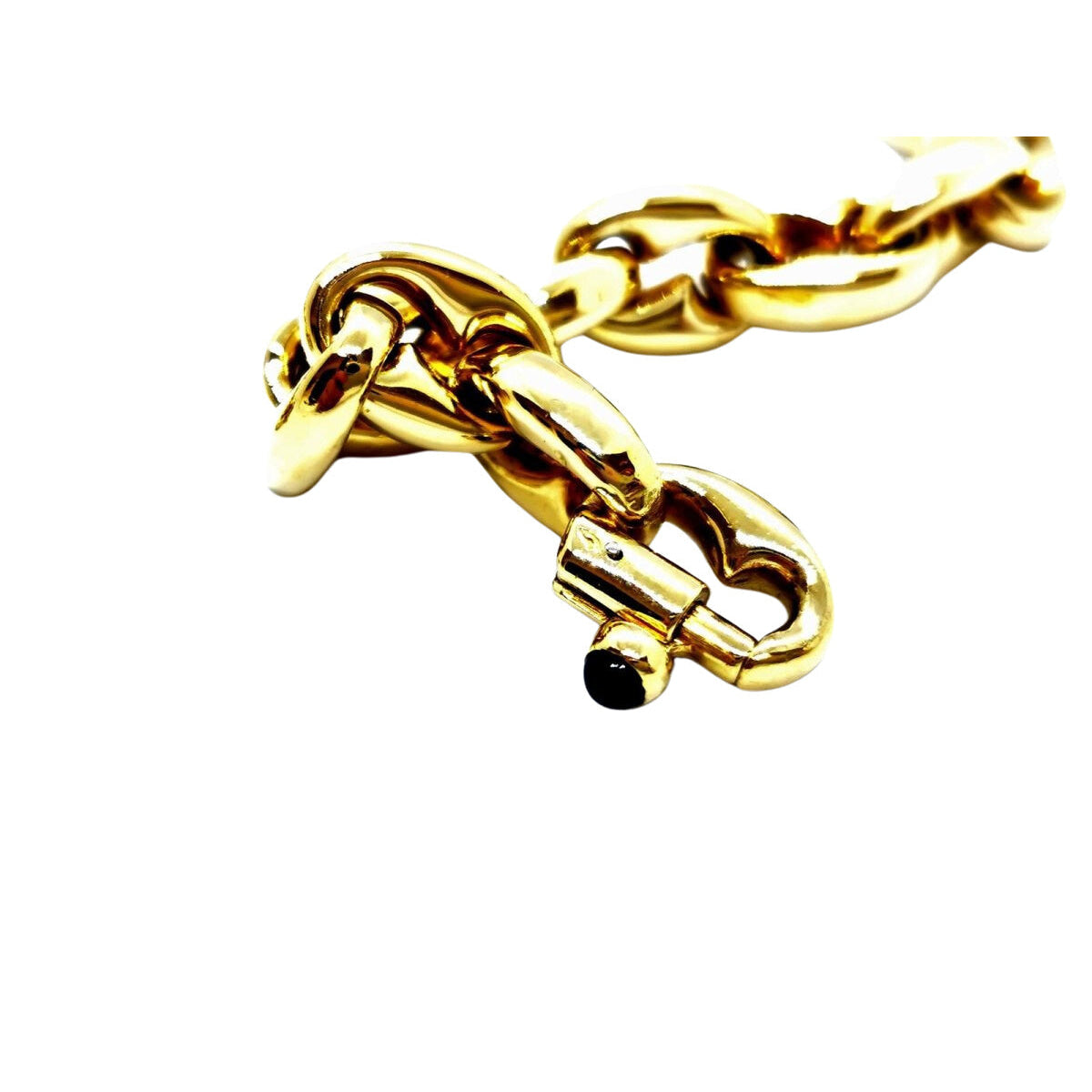 Collier Chaîne maille grain de café en or jaune et saphir - Castafiore