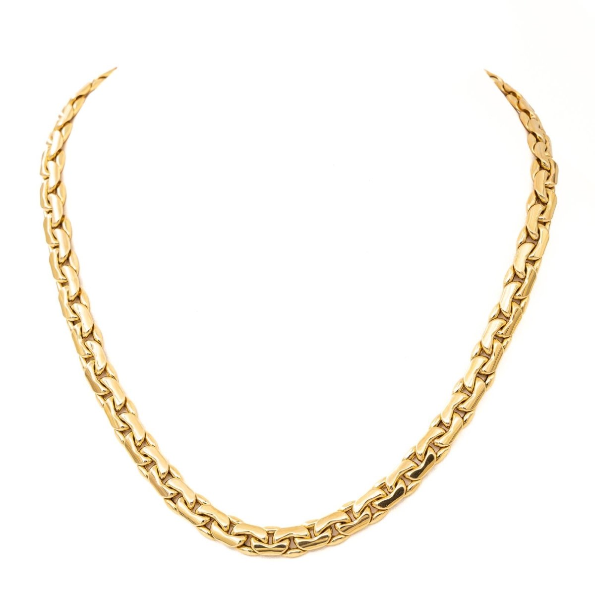 Collier Chaîne maille haricot en or jaune - Castafiore