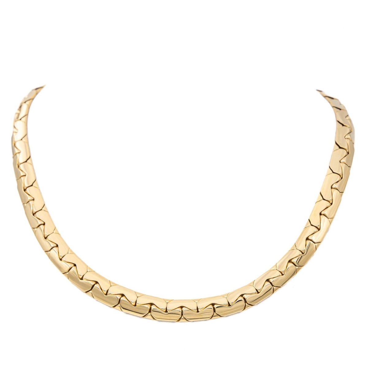 Collier Chaîne maille haricot en or jaune - Castafiore