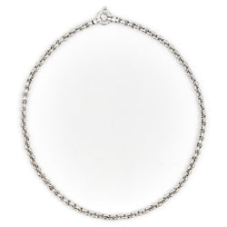 Collier Chaîne maille jaseron en or blanc - Castafiore