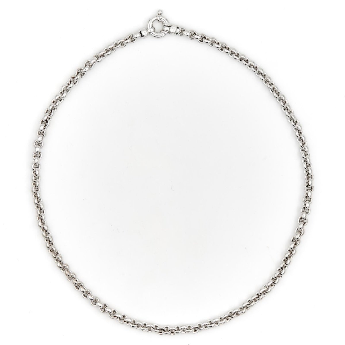 Collier Chaîne maille jaseron en or blanc - Castafiore