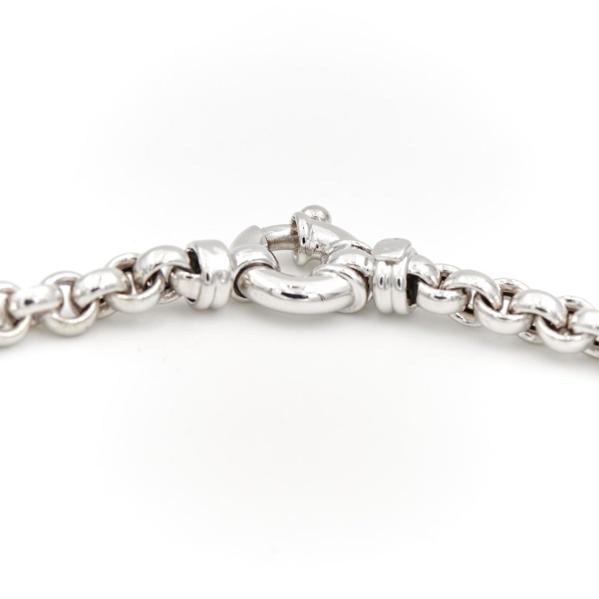 Collier Chaîne maille jaseron en or blanc - Castafiore