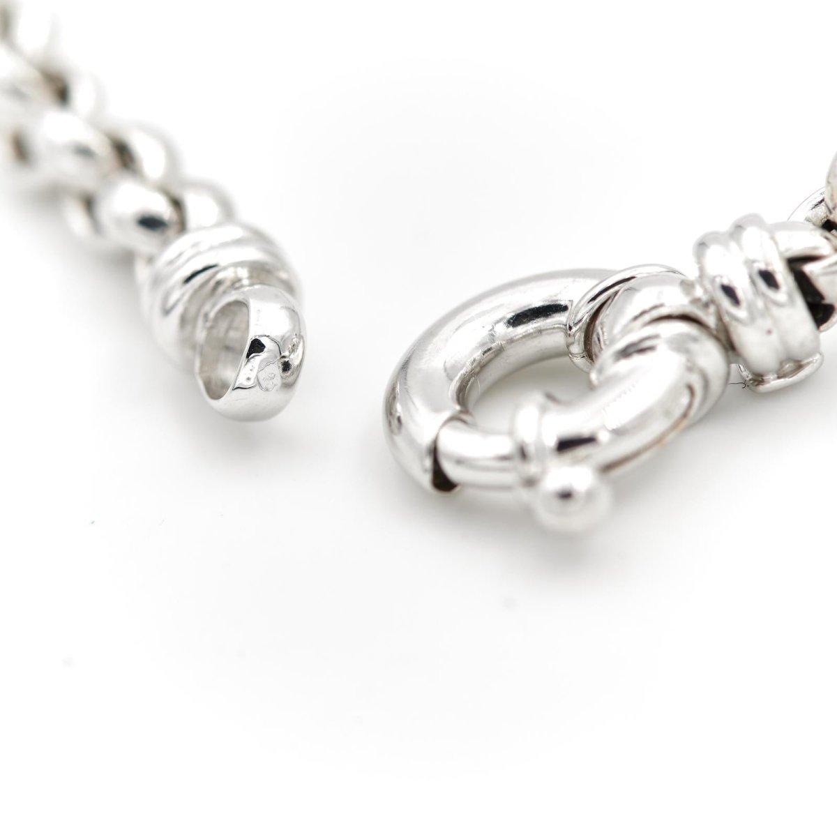 Collier Chaîne maille jaseron en or blanc - Castafiore