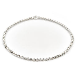 Collier Chaîne maille jaseron en or blanc - Castafiore