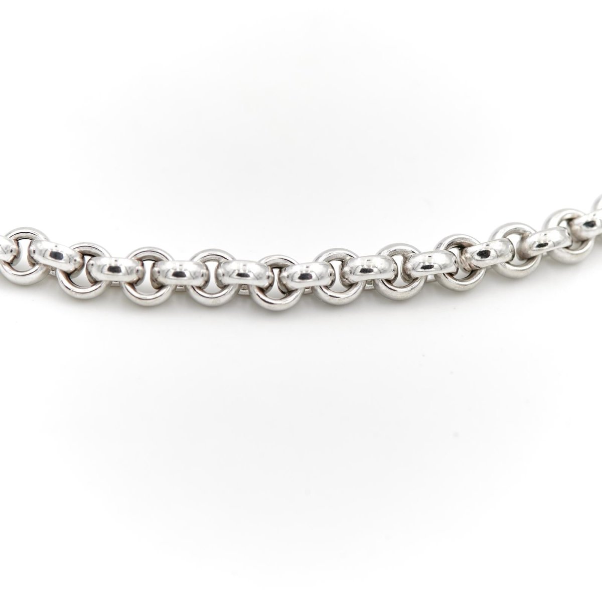 Collier Chaîne maille jaseron en or blanc - Castafiore