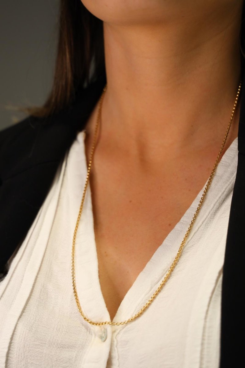 Collier Chaîne maille jaseron en or jaune - Castafiore