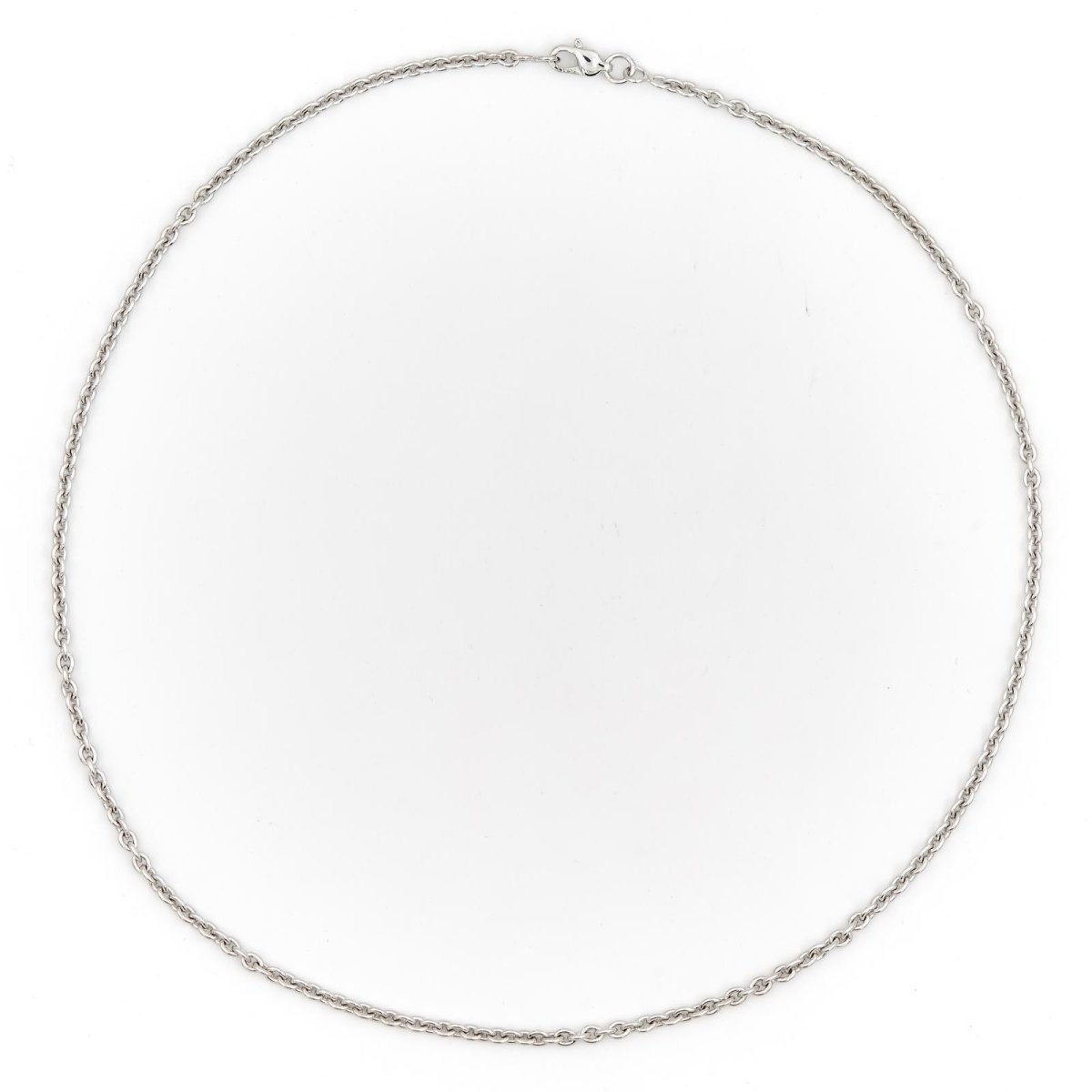 Collier Chaîne maille ronde en or blanc - Castafiore