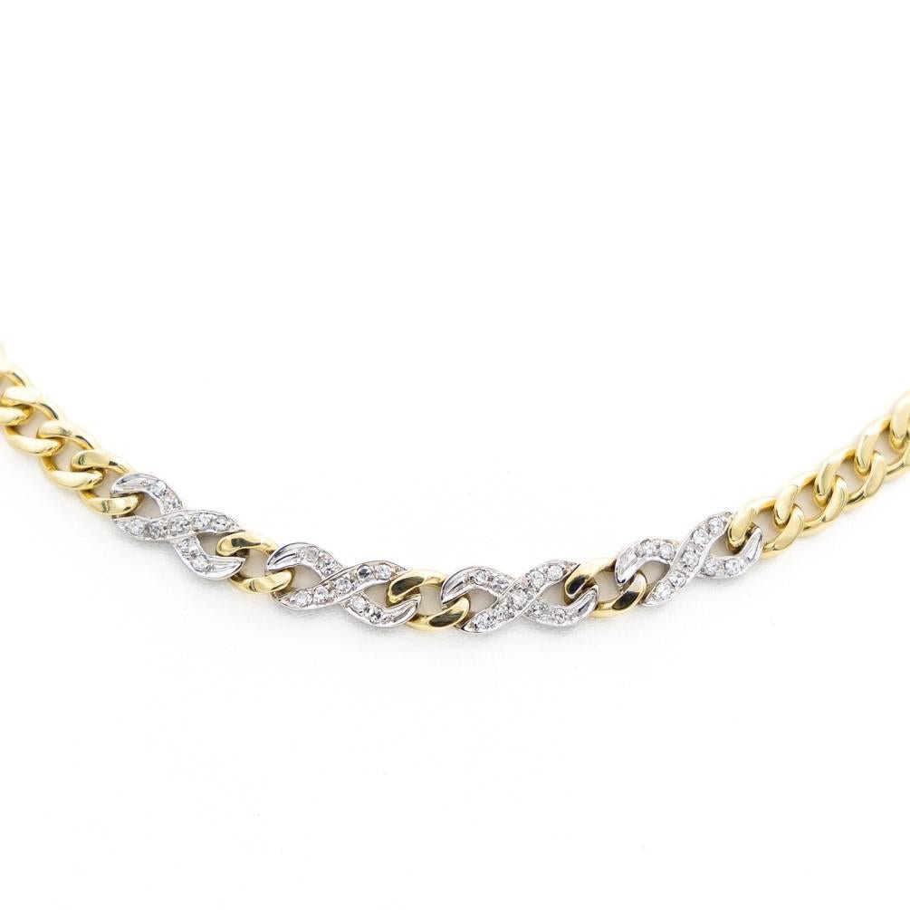 Collier Chaîne motif infini en 2 ors et diamants - Castafiore