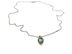 Collier Chaîne + pendentif Or blanc Topaze - Castafiore