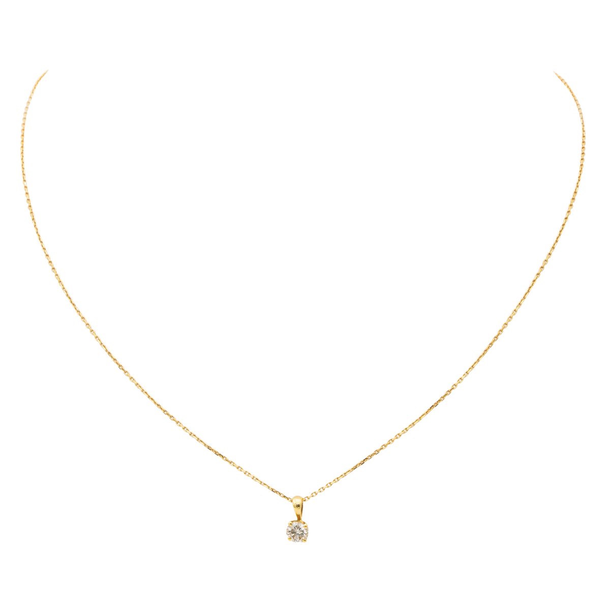 Collier Chaîne + pendentif Or jaune Diamant - Castafiore