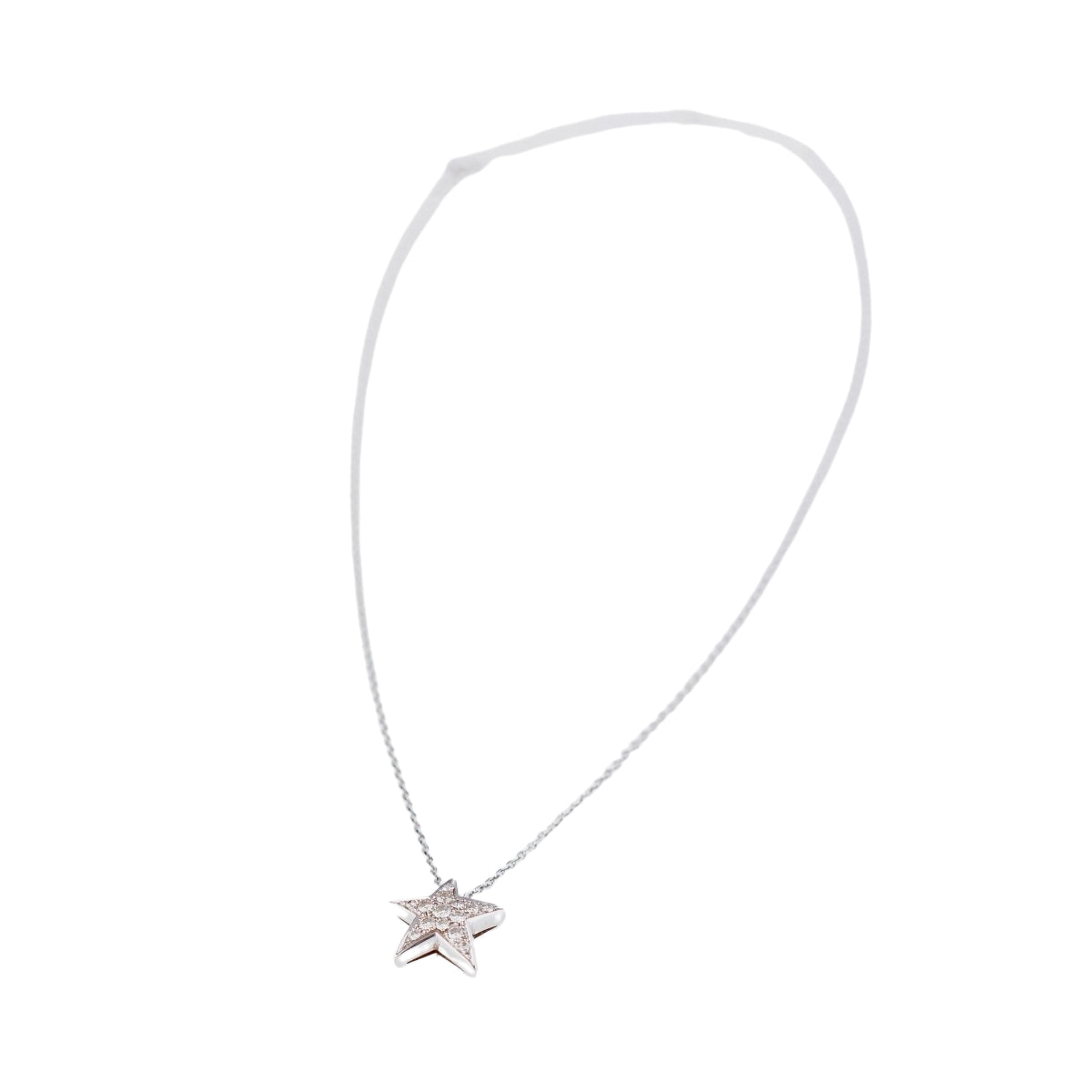 Collier CHANEL "Comète" petit modèle en or gris et diamants - Castafiore