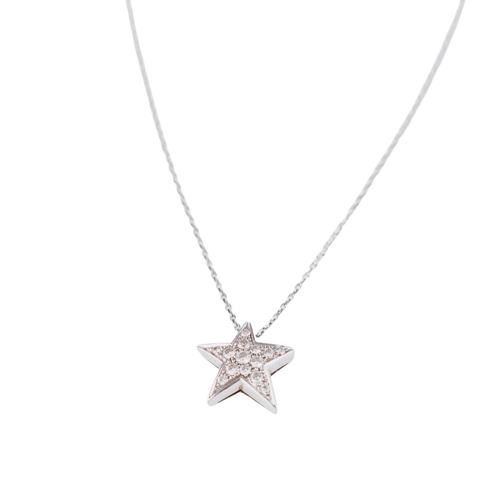 Collier CHANEL "Comète" petit modèle en or gris et diamants - Castafiore