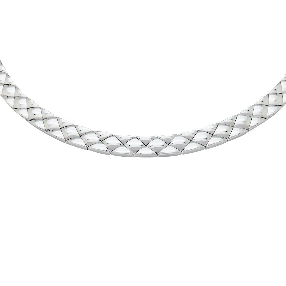 Collier CHANEL "Matelassé" en or blanc - Castafiore