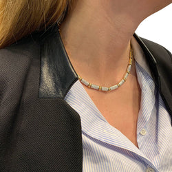 Collier CHIMENTO, or jaune, or blanc, diamants - Castafiore