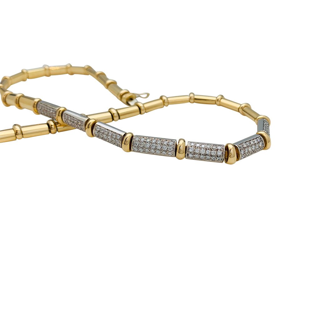 Collier CHIMENTO, or jaune, or blanc, diamants - Castafiore
