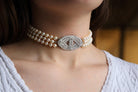 Collier Choker Or blanc Diamant - Castafiore