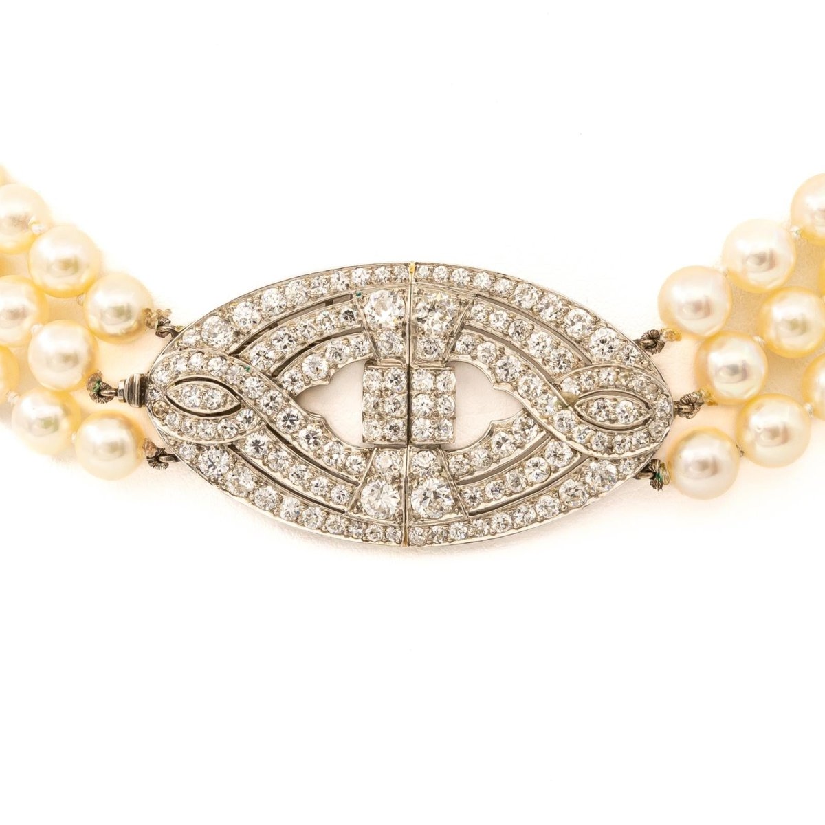 Collier Choker Or blanc Diamant - Castafiore