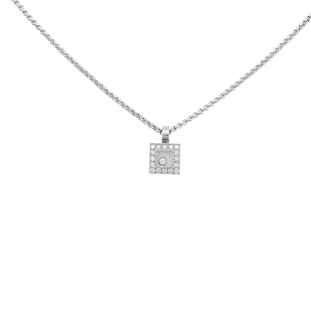 Collier CHOPARD "Happy Diamonds" en or blanc et diamants - Castafiore