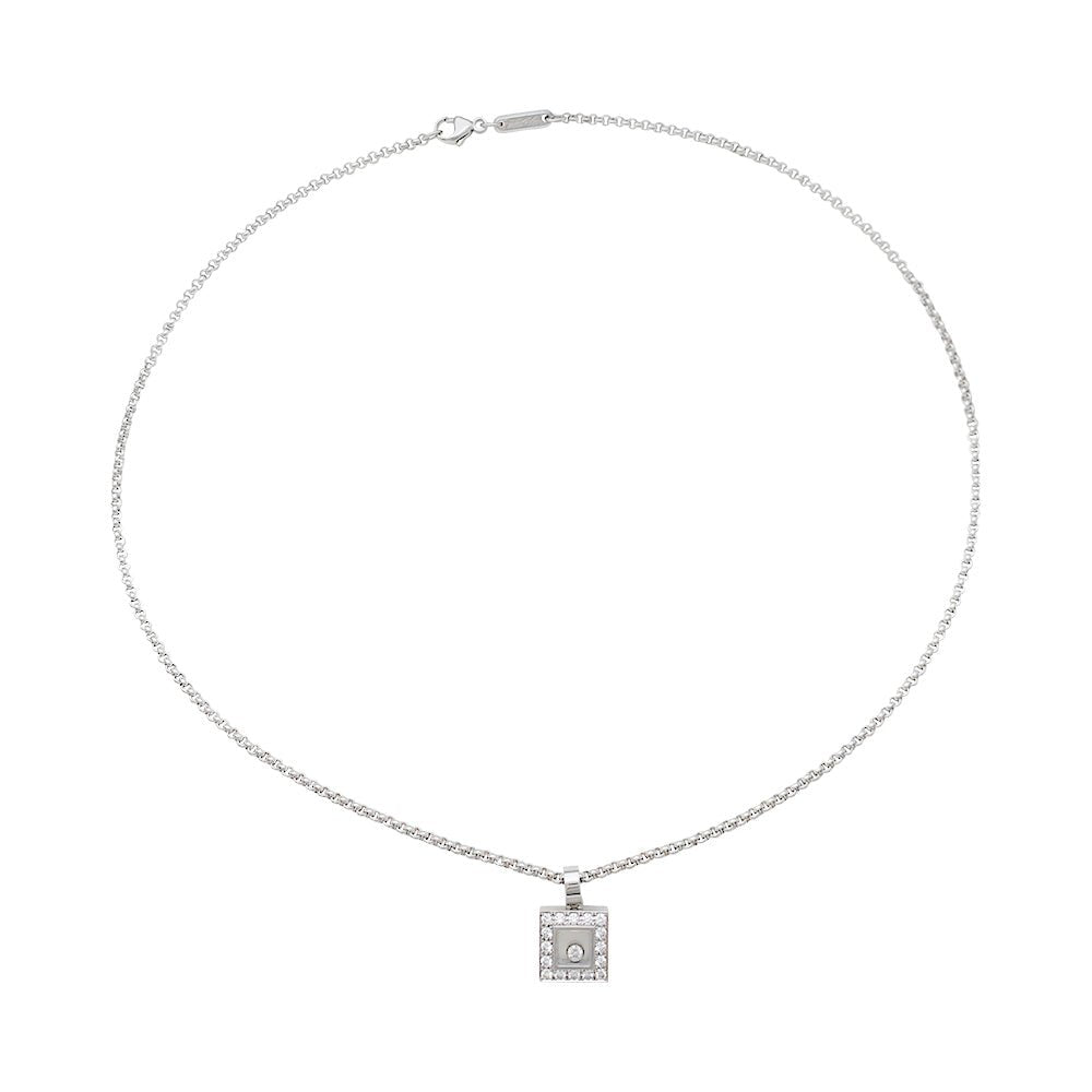 Collier CHOPARD "Happy Diamonds" en or blanc et diamants - Castafiore