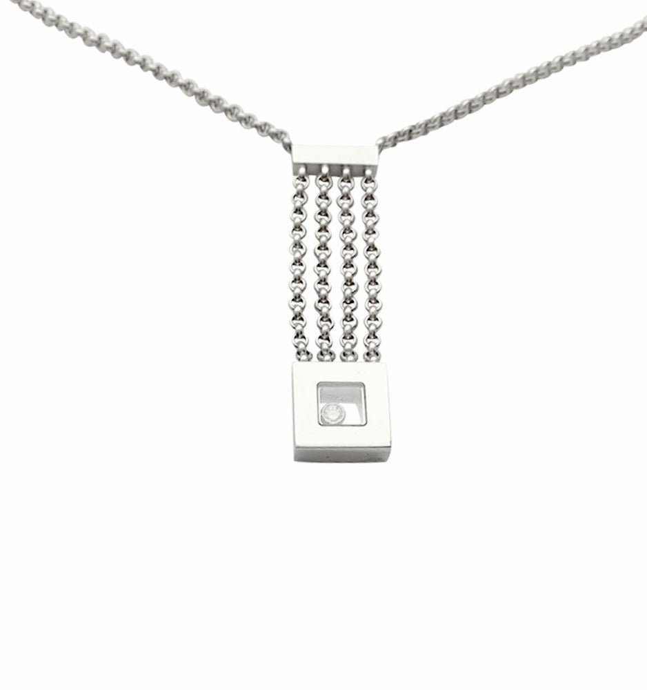 Collier CHOPARD, "Happy Diamonds", or blanc, diamants - Castafiore