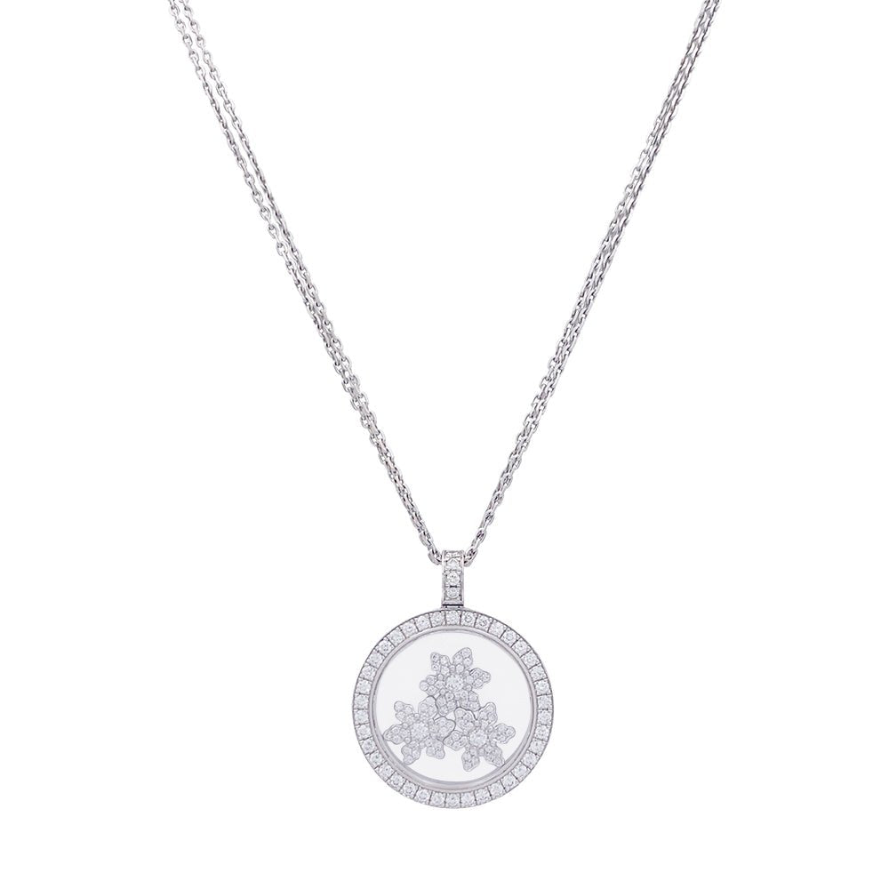 Collier Chopard, "Happy Snow Flakes", or blanc, diamants. - Castafiore