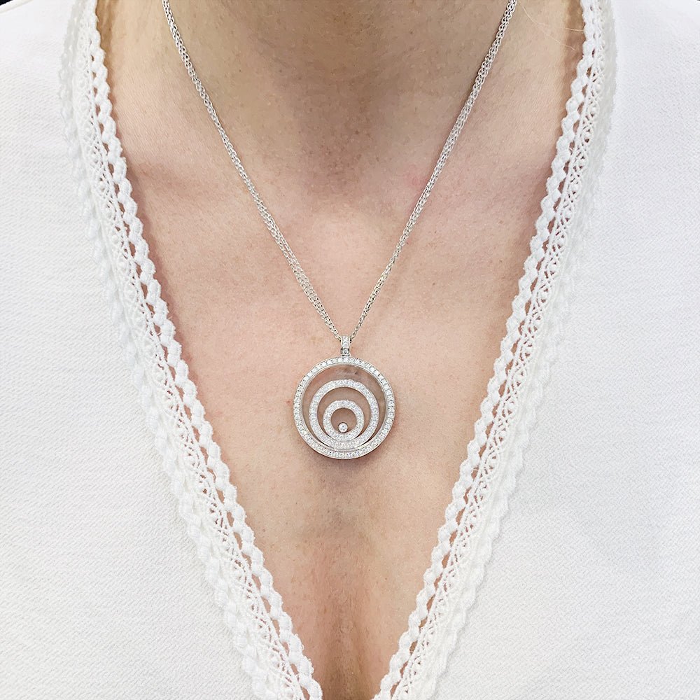 Collier Chopard, "Happy Spirit", or blanc, diamants. - Castafiore