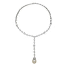 Collier cravate CARTIER, "Amour", or blanc, diamants, perle de Tahiti - Castafiore