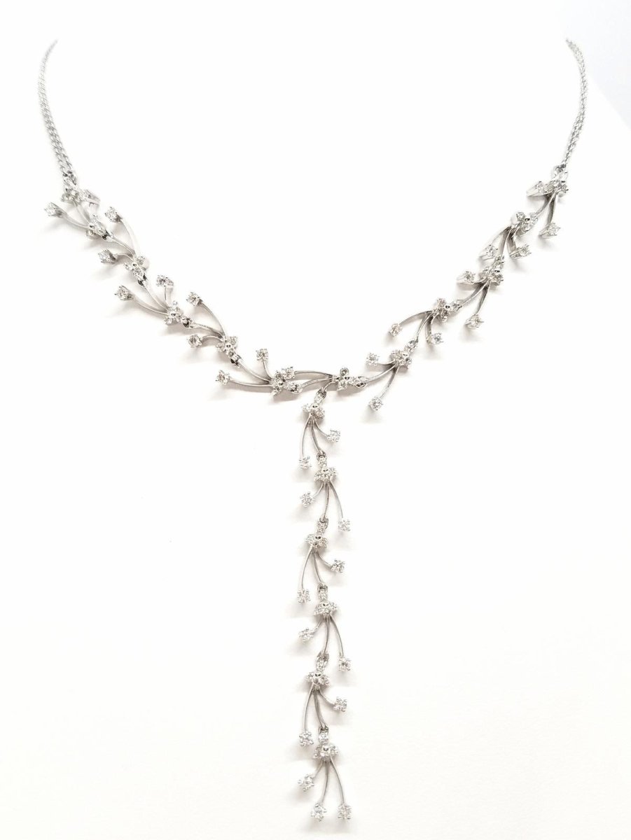 Collier Cravate en or blanc et diamants - Castafiore