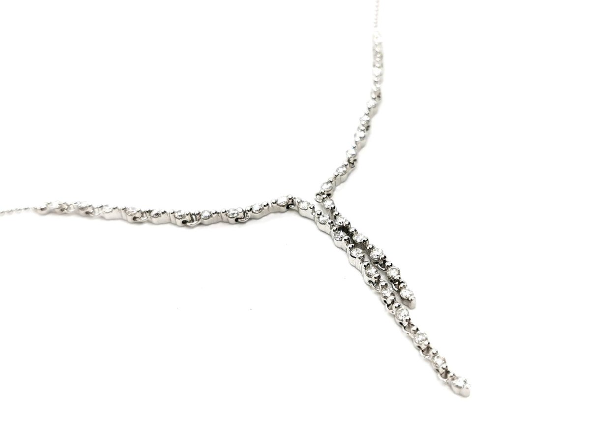Collier Cravate en or blanc et diamants - Castafiore