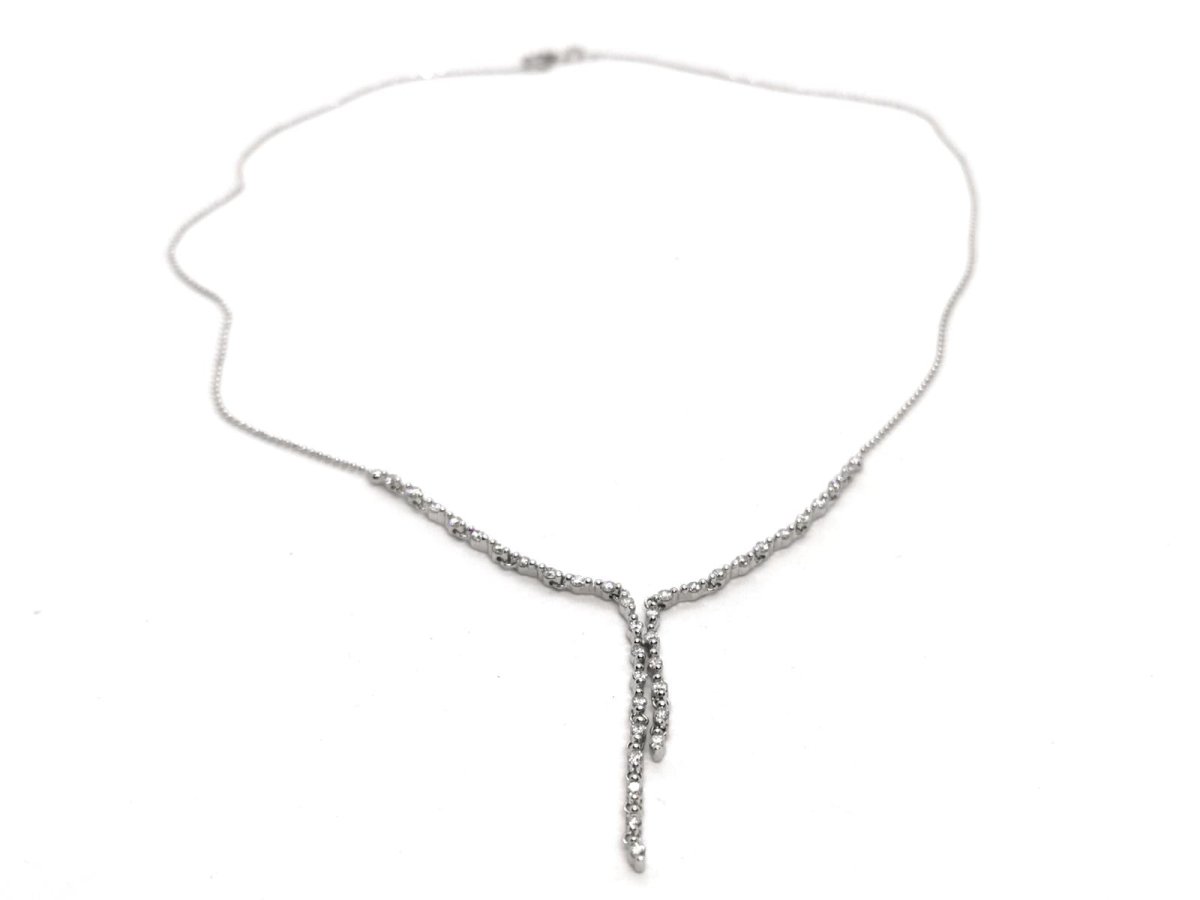 Collier Cravate en or blanc et diamants - Castafiore