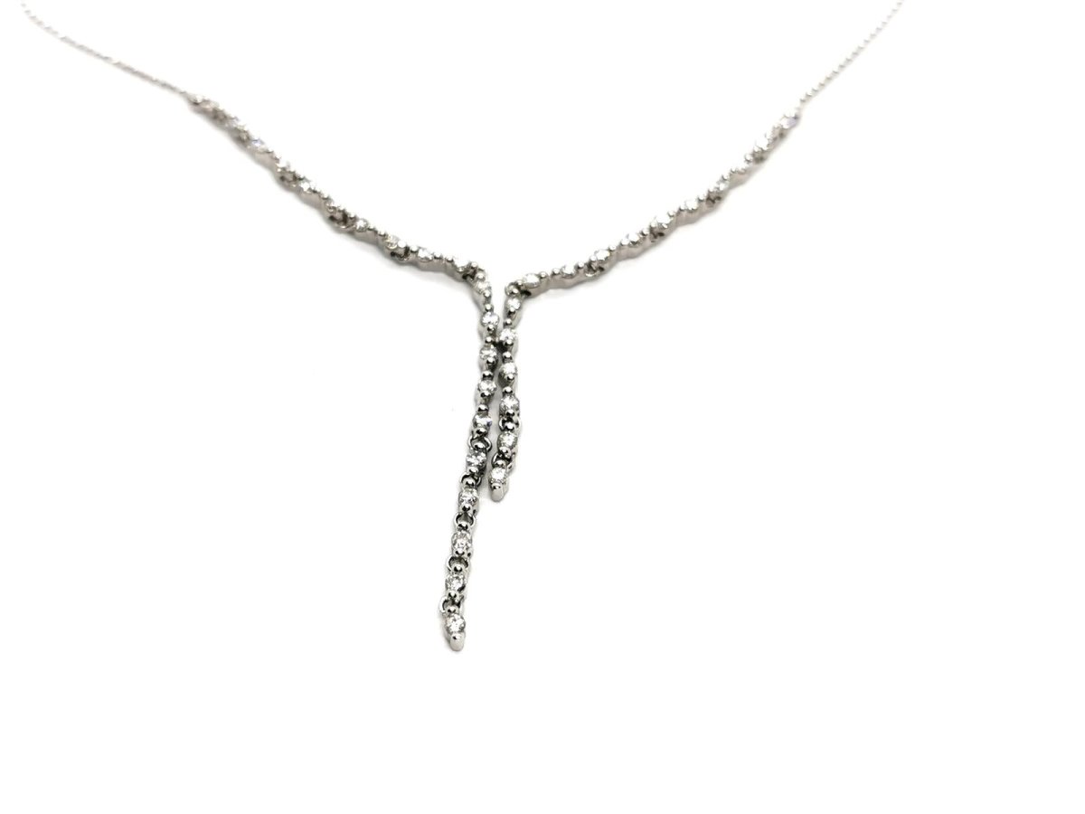 Collier Cravate en or blanc et diamants - Castafiore
