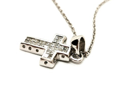 Collier Croix Or blanc Diamant - Castafiore