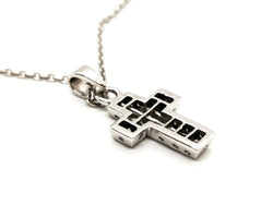 Collier Croix Or blanc Diamant - Castafiore