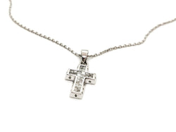 Collier Croix Or blanc Diamant - Castafiore
