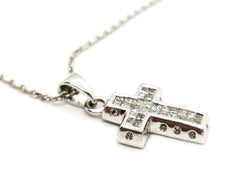 Collier Croix Or blanc Diamant - Castafiore