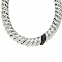 Collier David Yurman en argent, diamants noirs - Castafiore