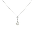 Collier diamants et perle fine, or blanc - Castafiore