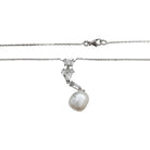 Collier diamants et perle fine, or blanc - Castafiore