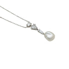 Collier diamants et perle fine, or blanc - Castafiore