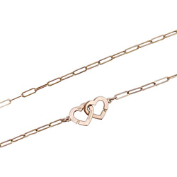 Collier Dinh Van, "Double Coeurs R9", or rose. - Castafiore