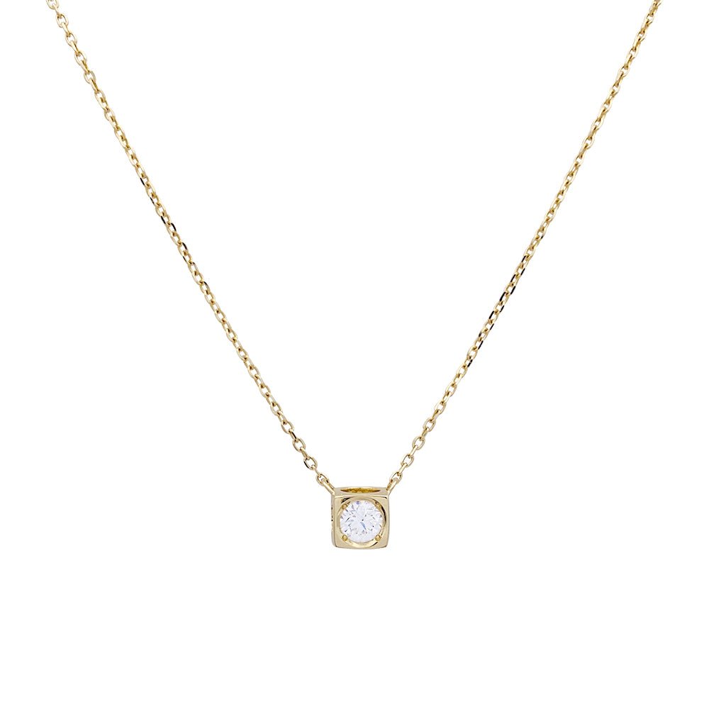 Collier Dinh Van, " Le Cube", or jaune, diamant - Castafiore