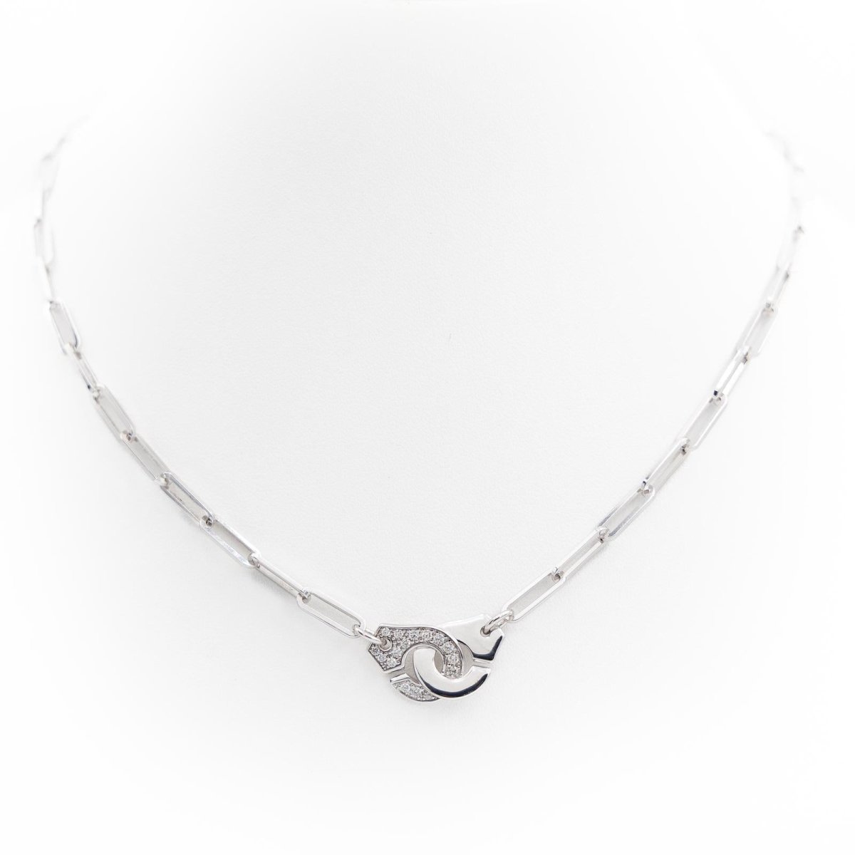 Collier DINH VAN "Menottes" en or blanc et diamants - Castafiore
