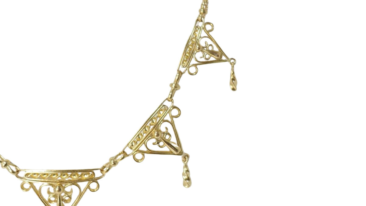 Collier draperie du XIXe siècle en or jaune - Castafiore