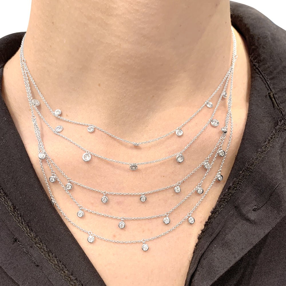 Collier draperie en or blanc et diamants - Castafiore
