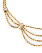 Collier Draperie en or jaune torsadé avec diamants - Castafiore