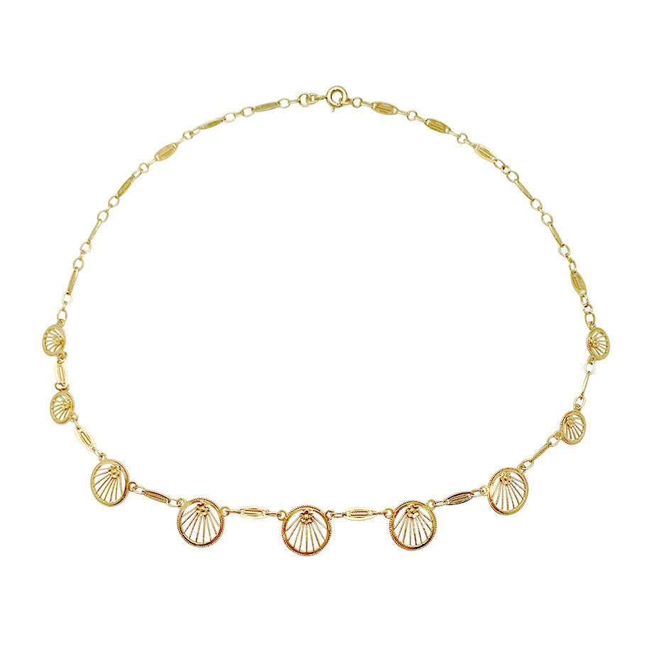 Collier draperie or jaune filigrane - Castafiore