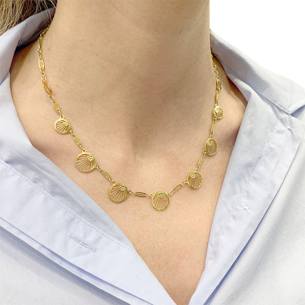 Collier draperie or jaune filigrane - Castafiore